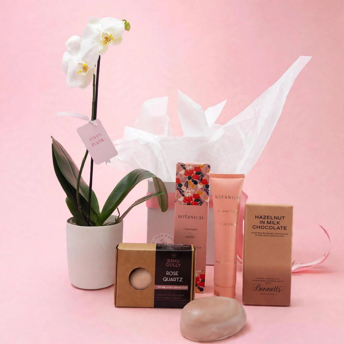 Orchid and Treats Deluxe Gift Set - Poppy In April