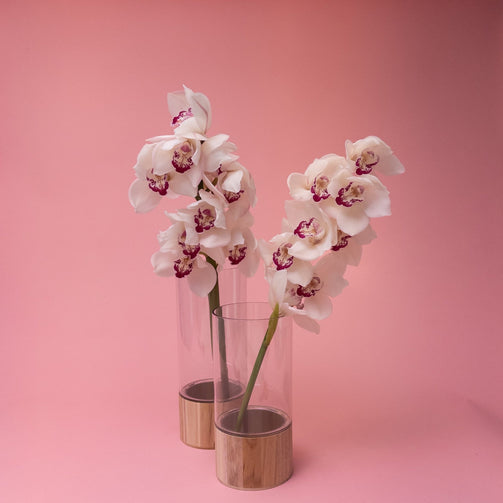 Wooden Base Vase - Poppy In April